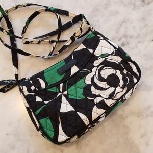 Vera Bradley crossbody green white and black purse